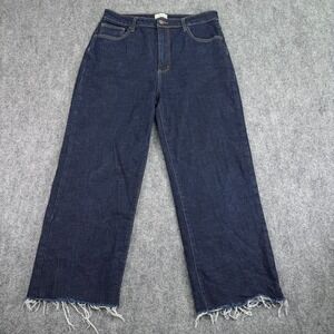 Oliver‎ Logan Jeans Womens 32x25 Aberdeen Wide Leg Crop Distressed Raw Hem Dark